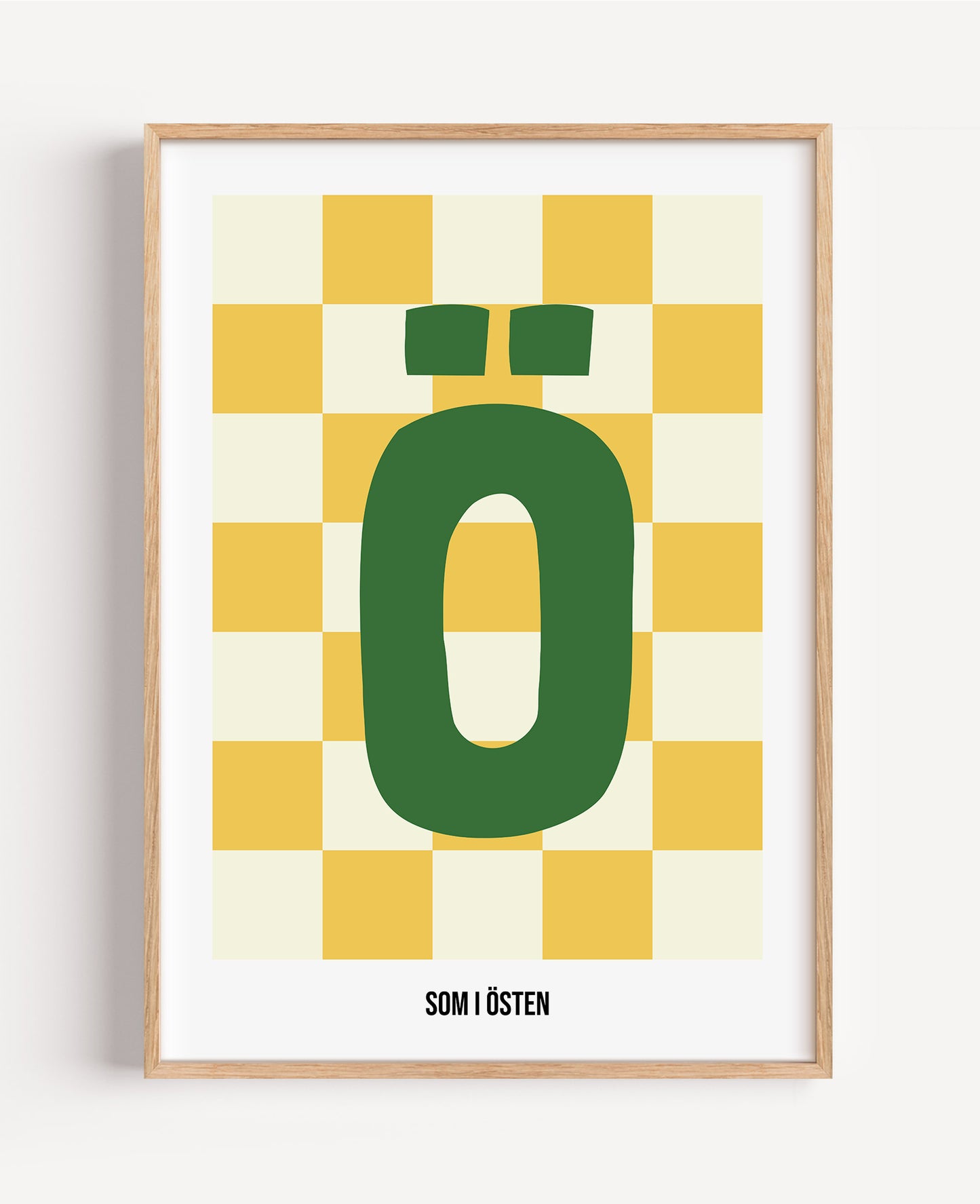 Rutig bokstavsposter – gul