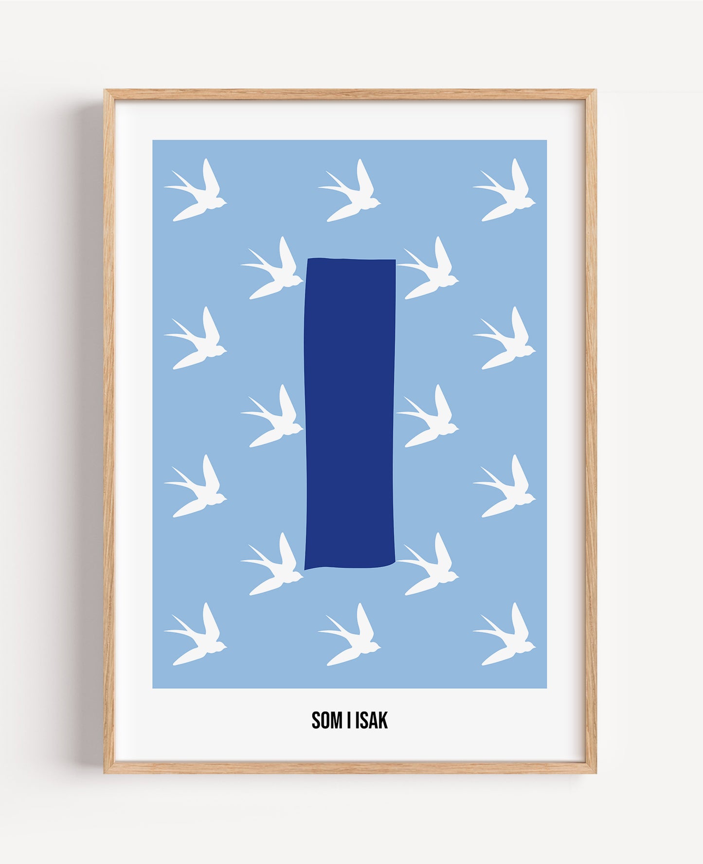 Bokstavsposter med fåglar – blå