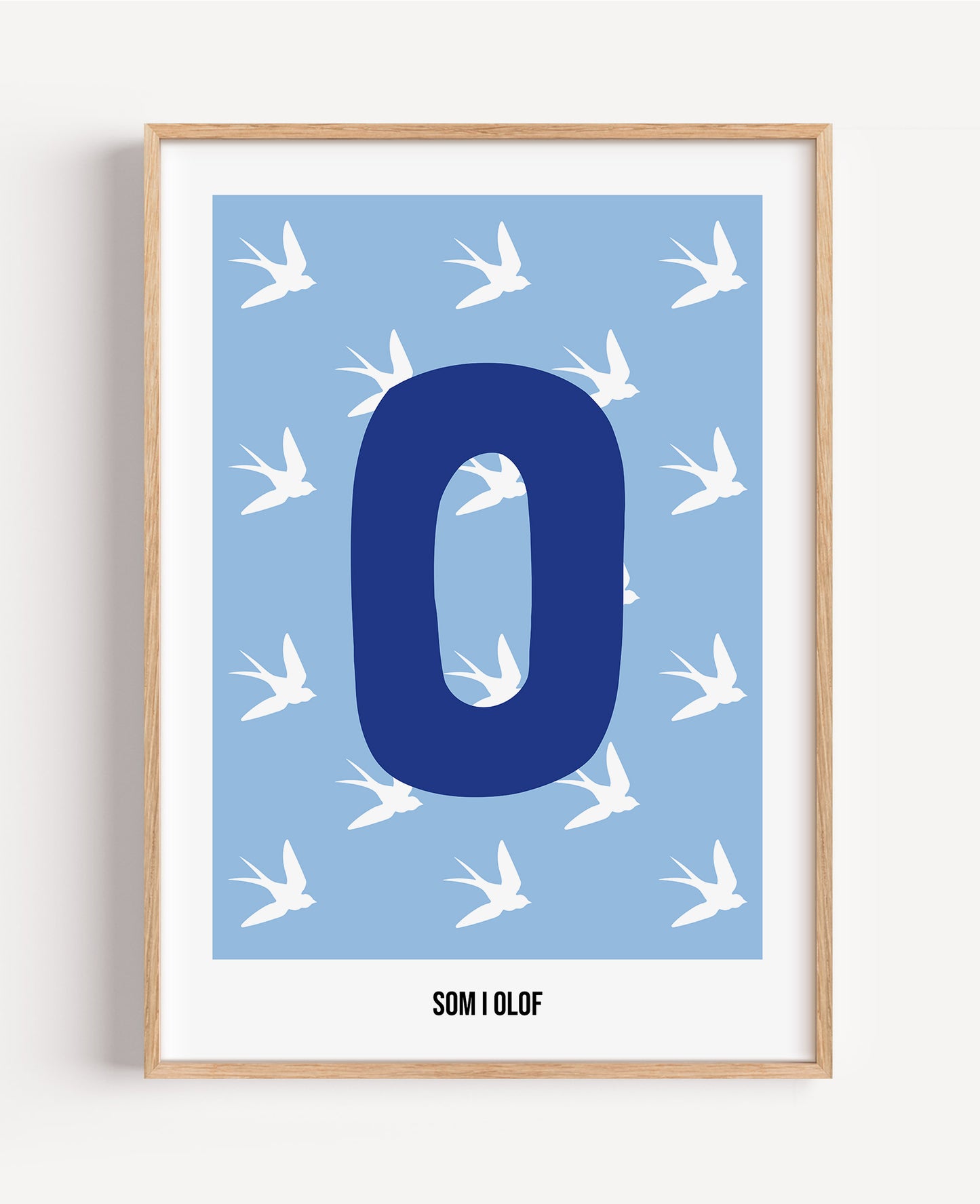 Bokstavsposter med fåglar – blå