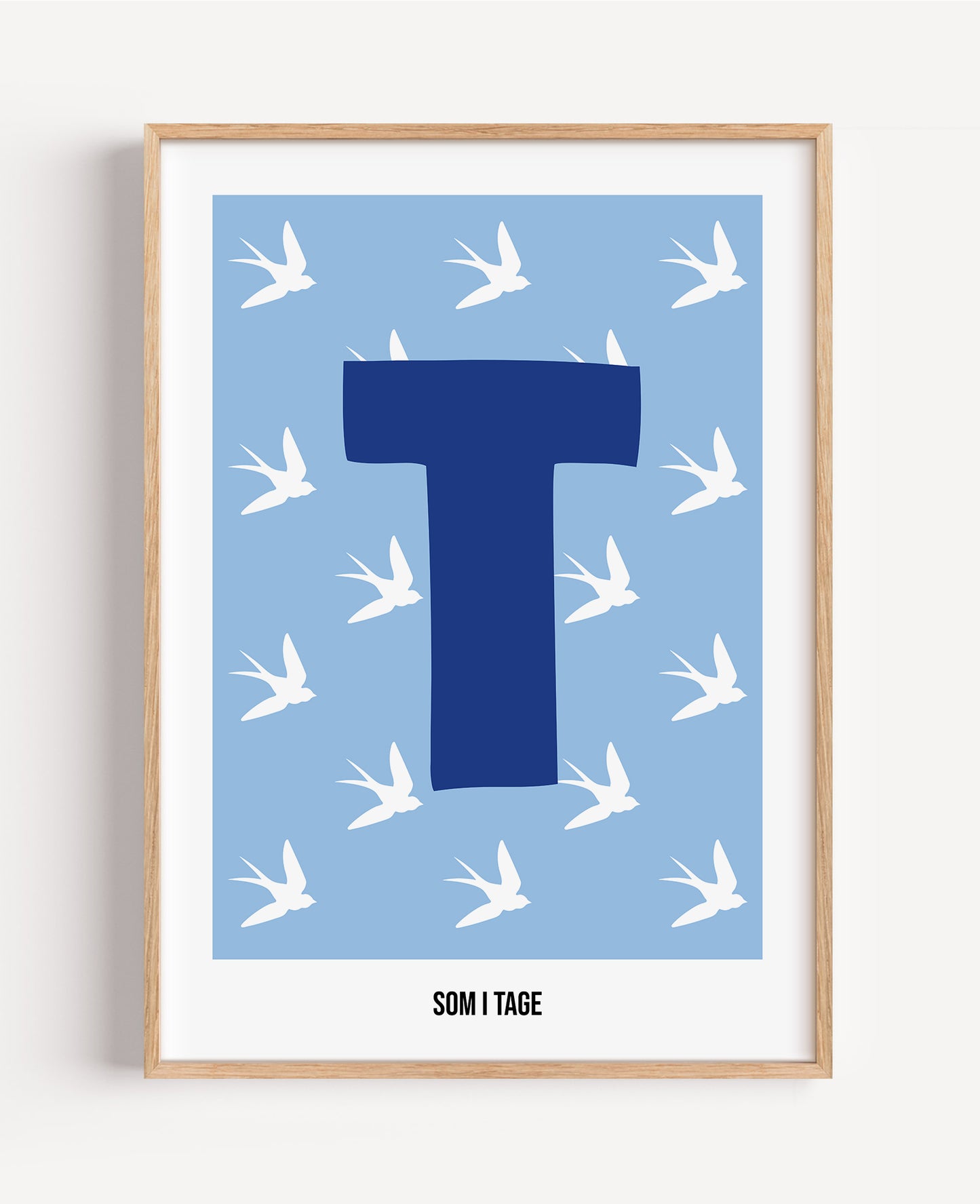 Bokstavsposter med fåglar – blå